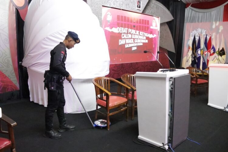 Antisipasi Handak, Subsatgas Jibom Sterilisasi Lokasi Debat ke 3 Pilkada Kaltara