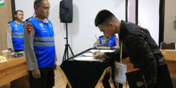 Wakapolda Kaltara Pimpin Penandatanganan Pakta Integritas Penerimaan Bakomsus Polri
