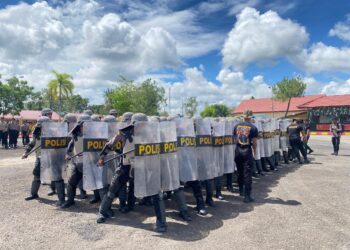 Latihan Bersama Formasi Dalmas Personel Dit. Samapta dan Brimob Polda Kaltara