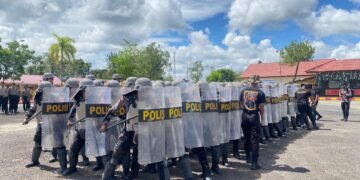 Latihan Bersama Formasi Dalmas Personel Dit. Samapta dan Brimob Polda Kaltara