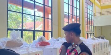 Personel Subsatgas Pam Giat OMP Kayan 2024 Patroli ke Kantor PPK Kecamatan Tanjung Selor