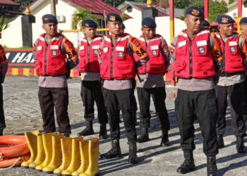 Antisipasi Bencana Alam Satbrimob Polda Kaltara laksanakaan Apel Siaga SAR