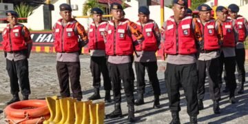 Antisipasi Bencana Alam Satbrimob Polda Kaltara laksanakaan Apel Siaga SAR