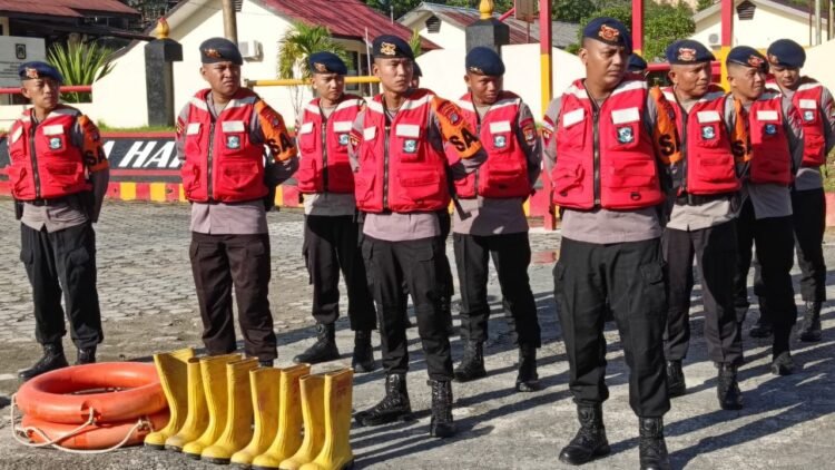 Antisipasi Bencana Alam Satbrimob Polda Kaltara laksanakaan Apel Siaga SAR