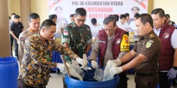 Selamatkan Ratusan Ribu Jiwa, Polda Kaltara Musnakan BB Narkotika 74 Kg