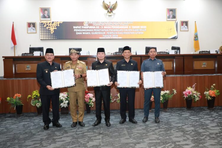 DPRD Umumkan Penetapan Zainal – Ingkong Sebagai Gubernur dan Wakil Gubernur Terpilih Pilkada Kaltara 2024