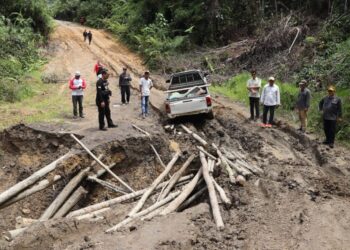 Wagub Ingkong Ala Tinjau Jalan Rusak di Perbatasan Apau Kayan