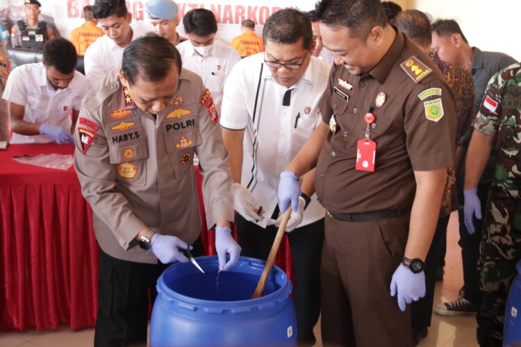 Polda Kaltara Lakukan Pemusnahan Barang Bukti Sejumlah Kasus Tindak Pidana Narkoba