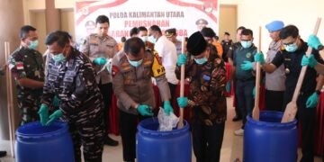 Polda Kaltara Laksanakan Pemusnahan Barang Bukti Narkotika Seberat 16,8 Kg Sabu