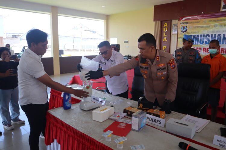 Polres Tarakan Musnahkan Lebih dari 2 Kg Sabu dan Puluhan Butir Ekstasi Hasil Pengungkapan Kasus Narkotika