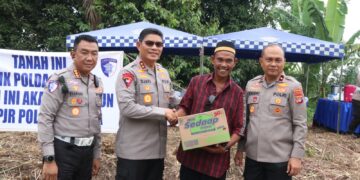 Kapolda Kaltara Laksanakan Pengecekan Lahan Yang Rencananya Akan di Bangun Pos PJR Ditlantas Polda Kaltara