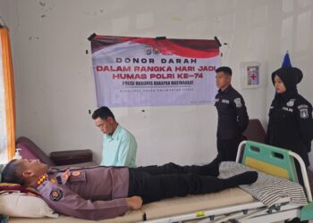 Bentuk Kepedulian Sosial, HUT Ke-74 Bidhumas Polda Kaltara Laksanakan Donor Darah