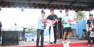 Bripda Khamirul Personel Satbrimob Polda Kaltara Juara II Lari 5 Km