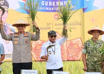 Dipimpin Langsung Presiden RI, Kapolda Kaltara Hadiri Panen Raya Desa Karang Agung