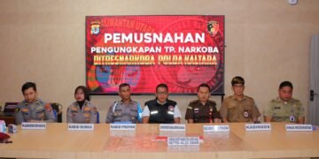 Polda Kaltara Musnahkan 44,22 Gram Barang Bukti Narkotika Jenis Sabu