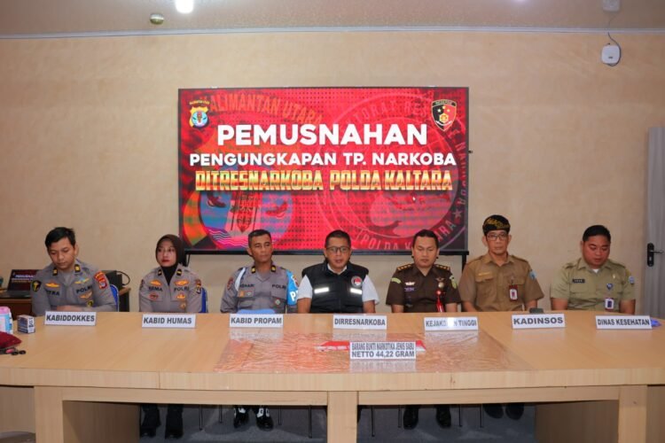 Polda Kaltara Musnahkan 44,22 Gram Barang Bukti Narkotika Jenis Sabu