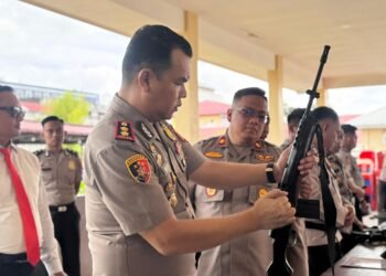 Kapolres Tarakan Pimpin Langsung Pemeriksaan Senpi Inventaris Personel