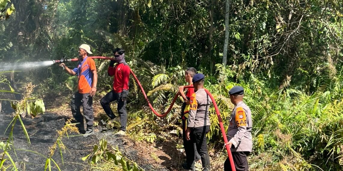 Sigap! Brimob Polda Kaltara Jinakkan Karhutla di Jelarai Hulu