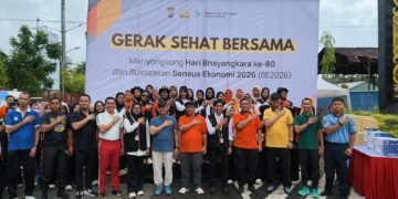 Polres Tarakan Laksanakan Gerak Sehat Bersama Sambut Hari Bhayangkara ke-80 dan Dukung Sensus Ekonomi 2026