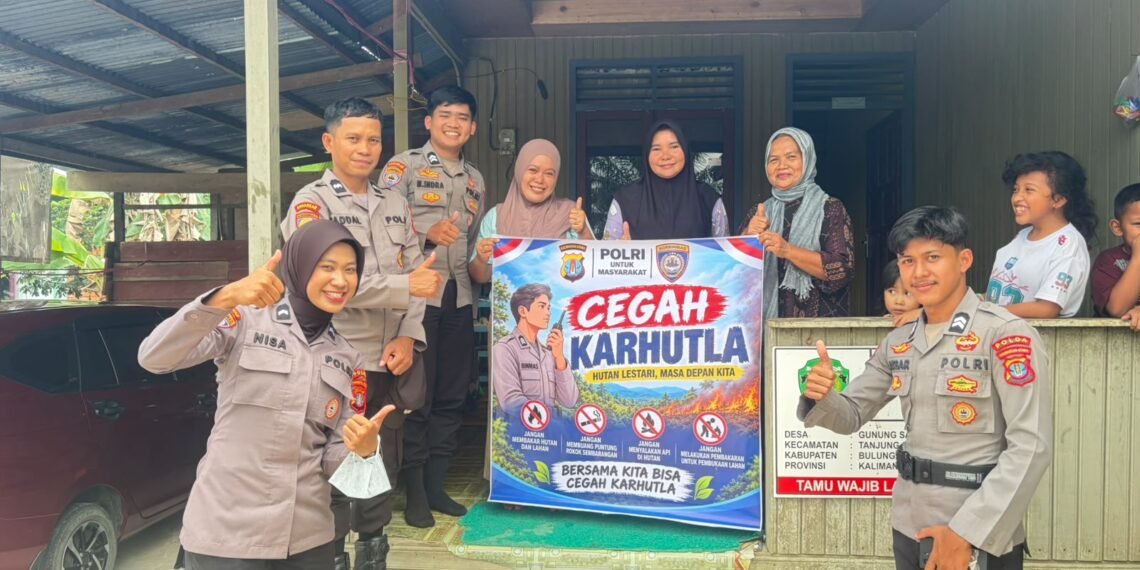 Cegah Karhutla, Ditbinmas Polda Kaltara Imbau Masyarakat Desa Gunung Sari Tidak Membakar Lahan