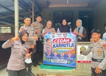 Cegah Karhutla, Ditbinmas Polda Kaltara Imbau Masyarakat Desa Gunung Sari Tidak Membakar Lahan