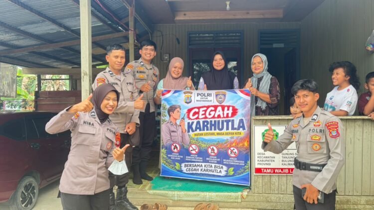 Cegah Karhutla, Ditbinmas Polda Kaltara Imbau Masyarakat Desa Gunung Sari Tidak Membakar Lahan