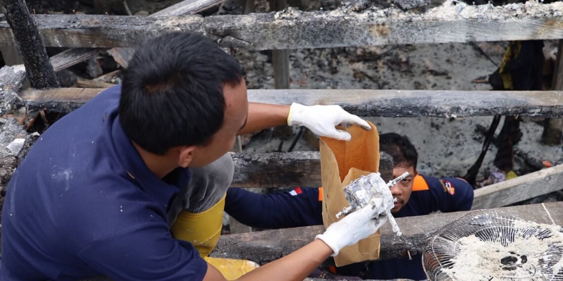 Olah TKP Kebakaran Karang Rejo, Dugaan Awal Dari Tungku Berbahan Bakar Kayu
