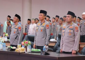Wakapolda Kaltara Ikuti Binrohtal Bersama Kapolri dan Gus Baha Secara Daring