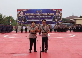 Polda Kaltara Gelar Welcome and Farewell Parade Kapolda Kalimantan Utara